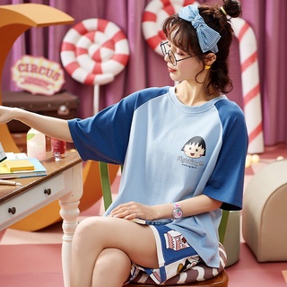 Pijamas mujer verano casual jersey lindo estudiante de algodón de manga corta pantalones cortos se puede usar fuera de la ropa del hogar