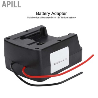 Apill Power adaptador de batería de litio conector de montaje con cables para Milwaukee M18 18V negro (9)