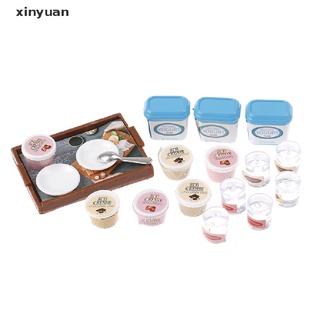 [xinyuan] bandeja miniatura de accesorios para casa de muñecas con helado soda postre 1:12.