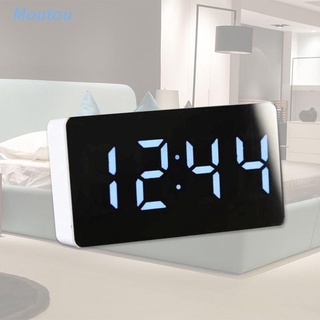 MOU Coche LED Espejo Temperatura Indicación Reloj Despertador Simple Diseño Mesa Digital Para El Hogar Dormitorio Sala De Estar Escritorio (1)