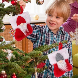 navidad santa calcetines lindo adornos festival fiesta navidad árbol colgante decoración