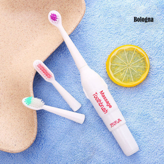 [bo] cepillo de dientes giratorio eléctrico con pilas de 3 cabezas de cepillo de dientes de higiene bucal salud