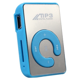 2 piezas mini espejo clip usb digital mp3 reproductor de música soporte 8gb sd tf tarjeta azul y blanco