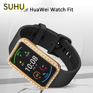 Suhu Smart Watch caso cubierta marco parachoques diamante Protector de pantalla accesorios Shell Protector brillante PC/Multicolor