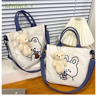 BEHINDCY Fashion Girl Women Tote Bag Beautiful Handbag Canvas Bag Cute Shoulder Bag High capacity Student Shopping