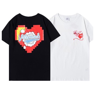 Camiseta vetements VTM loving heart print cuello redondo manga corta camiseta Unisex algodón