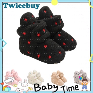 Twicebuy invierno cálido 0-1 año de edad bebé Unisex algodón suela suave antideslizante zapatos de niño