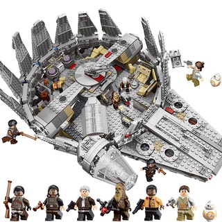 1381PCS Lego Star Wars Bloques De Construcción Conjunto De Juguetes Nave Espacial Modelo De Caza La Fuerza Despierta Milenio Halcón Regalo f