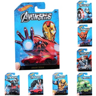 Hot Wheels Cars Diecast Modelo Niños Juguetes Regalos Spiderman Veneno Hulk Iron Man De Navidad