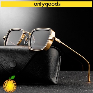 Only lentes de sol cuadrados elegantes para hombres/mujeres/gafas de sol Steampunk UV400 Steampunk/gafas de sol de Metal/lentes Retro