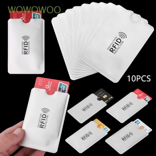 wowowoo 10pcs escudo protector de tarjeta funda anti robo titular de la tarjeta de identificación banco caso rfid bloqueo de aluminio prevenir el escaneo inteligente anti rfid cartera