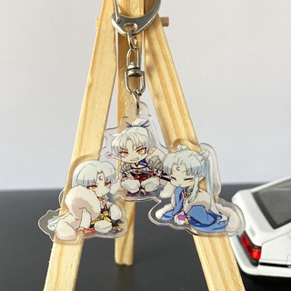 LEATHERBERRY Gifts Inuyasha Keychain Fashion Key Ring Animation Peripheral Miniatures Inuyasha Jewelry Scultures Hot Blood Anime Acrylic Figurine Model (4)