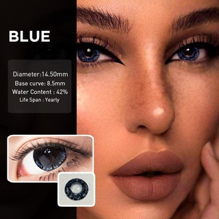 UYAAI lentes de contacto naturales lentes de contacto de Color para ojos 2 piezas (1 par) uso anual diamantes serie azul