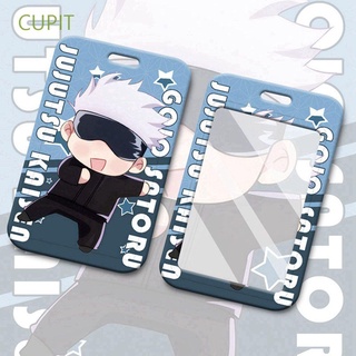 CUPIT Gifts Protective Cover Cute ID Bus Cards Cover Jujutsu Kaisen Card Holder Demon Slayer Cards Case Multi-Function Gojo Satoru Japanese Anime Hot Blood Anime Cards Sleeve