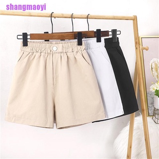 [shangmaoyi] pantalones cortos de algodón pantalones calientes casual coreano ancho de la pierna de las mujeres bolsillo de la moda de una línea sho (1)