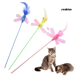 [cat]mascota Gato pluma de gatito libélula lentejuelas Teaser Palying Stick juguete interactivo