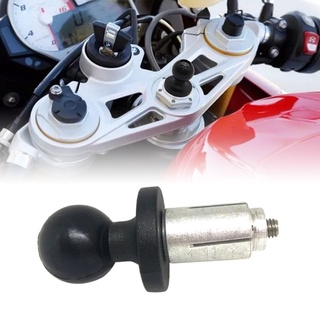 base de aluminio de goma para motocicleta, soporte de bicicleta, tenedor negro, base de vástago con cabeza de bola para adaptador de bola (2)