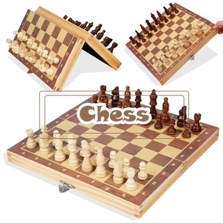 nuevo juego de ajedrez de madera plegable piezas de ajedrez juego de mesa de madera nuevo tablero de ajedrez caliente juego ideal para viajar, viaje, senderismo