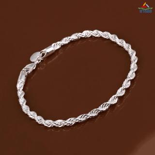Nueva pulsera de diseño de cuerda torcida de plata de ley 925 para hombre Unisex/mujeres/regalo (7)