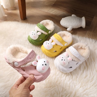 Spot zapatos de algodón para niños otoño e invierno dibujos animados lindos hombres y mujeres bebé antideslizante fondo suave los estudiantes domésticos usan pantuflas calientes (1)