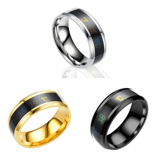Yn anillo para los amantes inteligente anillo de temperatura anillo de exhibición de hombres y mujeres *0928