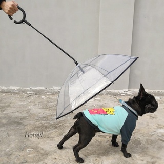 [HOMYL] Paraguas para perros mascotas, construido en correa para cachorro, secado, impermeable, cubierta transparente (4)