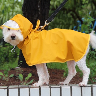 Chubasquero para perros Poncho de ala transparente para mascotas con delantal protección para el vientre ropa para perros de día lluvioso