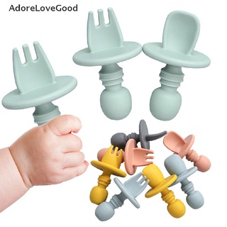 [alg] 2 pzs cuchara de silicona para bebés/cuchara de alimentación para bebés/cuchara/cuchara/vajilla/adorelovegood