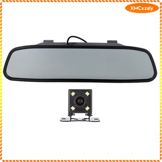 4.3\\\" Car TFT LCD Monitor Mirror + Reverse Rear View Backup Camera Kit