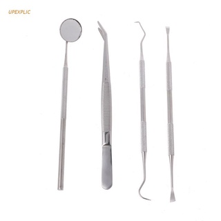 Upexplic Kit De Higiene Bucal/pinzas De dientes con espejo Dentista/herramienta Dental 4 piezas