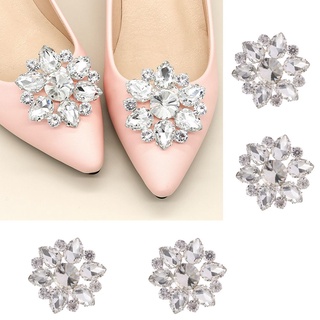 haustency 2pcs lady brillante clips decorativos de tacón alto decoraciones de zapatos clip de zapatos mujeres novia boda diamantes de imitación cuadrado abrazadera hebilla de encanto (2)