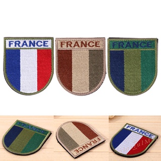 (ColorfulMall) 1pcs bordado francia bandera militar tela parche parche de espalda táctica moral parches