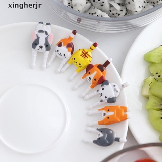 xjco 7 unids/set lindo mini animal de dibujos animados de alimentos picks niños snack comida frutas horquillas fad
