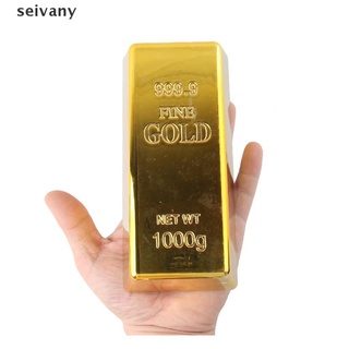 [seivany] barra de oro falso de plástico dorado pisapapeles decoración del hogar bullion bar simulación