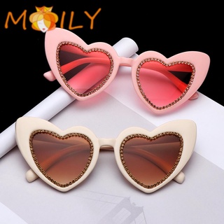 Moily lentes de sol Retro con forma de corazón/accesorios para mujer/lentes de sol/lentes de sol para mujer/gafas de sol de moda UV400/protección Love Heart/diamante