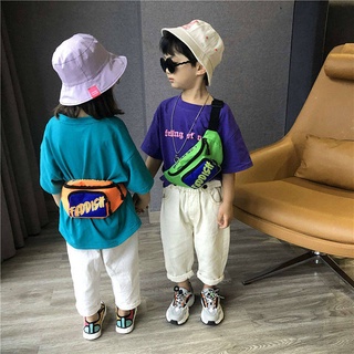 [Barly Store] moda de los niños Hip-Hop bolsa de cintura 2021 nuevo verano de los niños bolsa de pecho guapo estilo coreano estilo occidental niña Crossbody bolso de moda