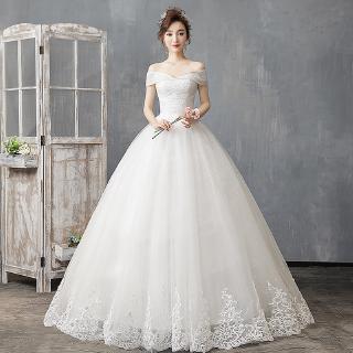 venta caliente barato vestido de novia de encaje flores de boda vestido de fiesta vestido de novia princesa vestido de una línea (1)