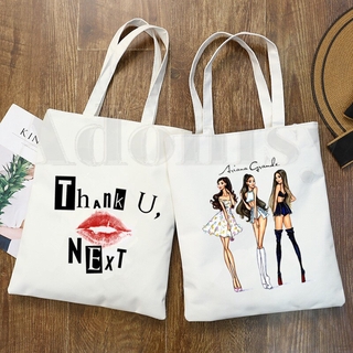ariana grande ulzzang kawaii 90s gráfico hipster impresión de dibujos animados bolsas de compras niñas moda casual pacakge bolsa de mano