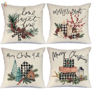 Christmas Pillow Covers,Throw Pillows Farmhouse Christmas Decor for Home, Xmas Decorations Cushion Cases for Sofa Couch