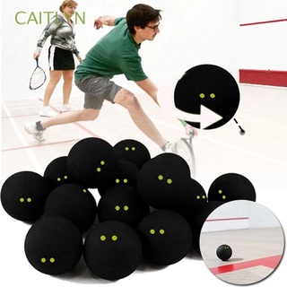 CAITLYN Professional Two-Yellow Dots Racquet Sports Low Speed Ball Squash Ball Rubber Balls Competition Squash Double Yellow Dot for Player Black Squash Rackets Training Squash Ball/Multicolor
