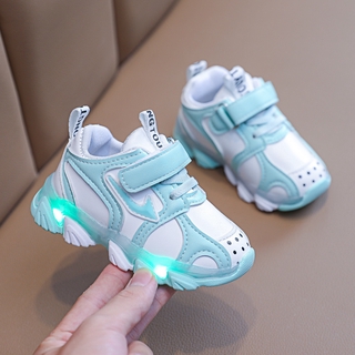 los niños zapatos deportivos luminosos zapatos de bebé casual zapatos de caminar led intermitente zapatos