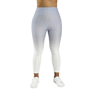 Ni-Ladies verano transpirable Yoga pantalones, mujeres creativo gradiente Color cintura alta cadera levantamiento Fitness deportes largos