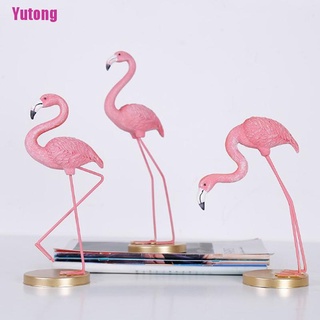 [Yutong] adorno de estatua de animales de flamenco para pájaros, decoración de miniaturas (1)