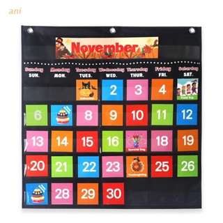 ani negro calendario tiempo gráfico de bolsillo conjunto con 88 tarjetas transparente titular de tarjetas bolsillo