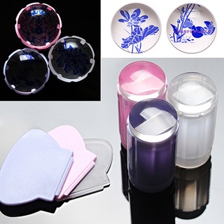 SF Clear Nail Art Jelly Stamper Stamp Scraper Set Polish Stamping Manicure Tools