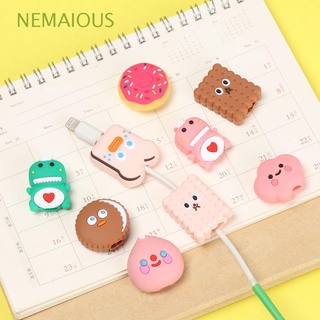 NEMAIOUS Soft Data Line Protector Cartoon Charging Cable Cover Cable Bite Tube Cable USB Silicone Protective Case Winder Cover Wire Cord Protectors