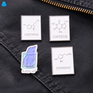 TIMESHIP Cute Chemical Equation Brooch Gift Denim Jackets Lapel Pin Enamel Pin The Exposed Clasp Art Fashion Black and White Alloy Jewelry For Student Gifts Letter Badge