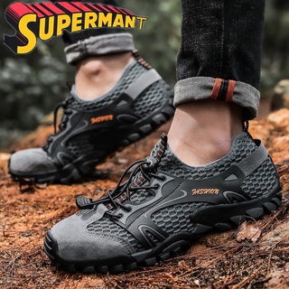 Supermant al aire libre senderismo zapatos de los hombres resistente al desgaste de la tendencia de los hombres zapatos deportivos transpirable cómodo Casual zapatos de primavera antideslizante zapatos de senderismo