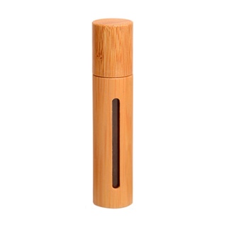 clcz bambú 10ml aceite esencial roll-on botella perfume aceite vacío botella de madera rollo inoxidable en bola perfume aceite rodillo aromaterapia herramientas de masaje