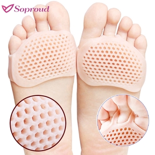 1 Par de plantillas de silicona suave para el antepié/cojín de masaje de pies invisible para alivio del dolor ortopédico/almohadilla antideslizante para zapatos de tacón alto